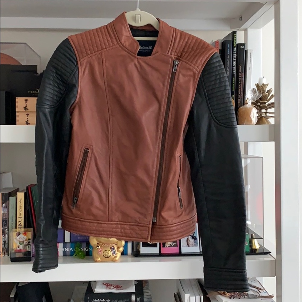 Leather moto jacket